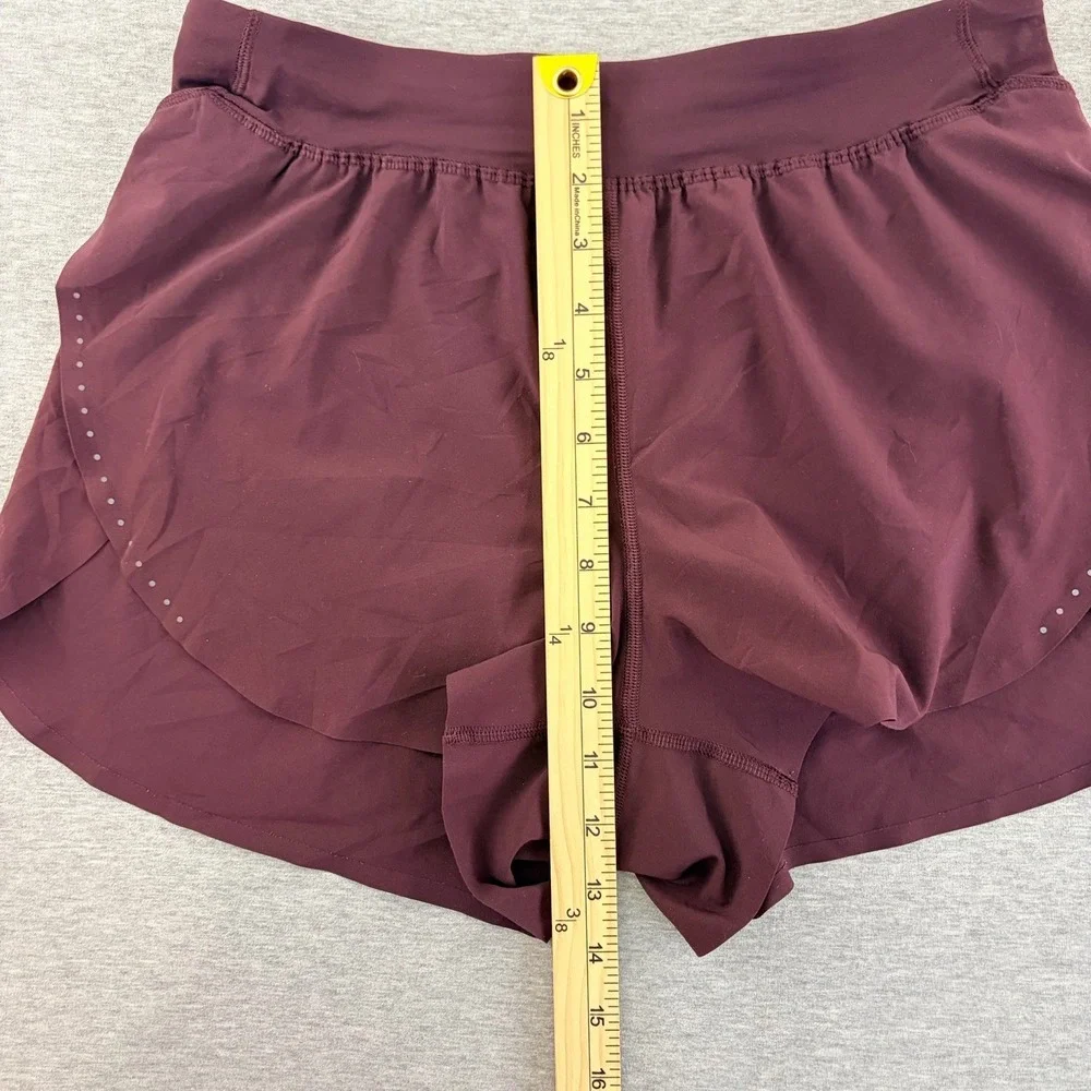 Women's Lululemon Speed Up High Rise Shorts Burgundy Size S Running